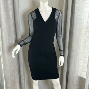 Calvin Klein black illusion long sleeve dress size 4